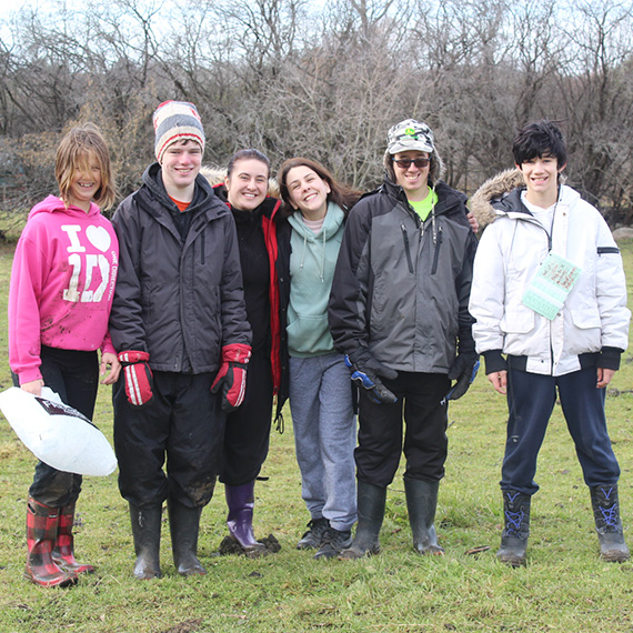Participants together in the back field.